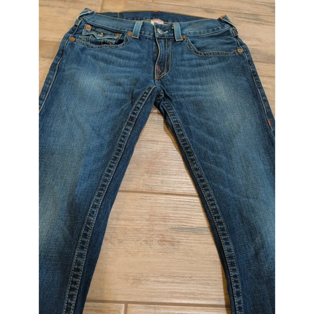 Vtg Y2K True Religion Billy Jeans Mens 33 Made in USA Straight Flap Pocket Denim
